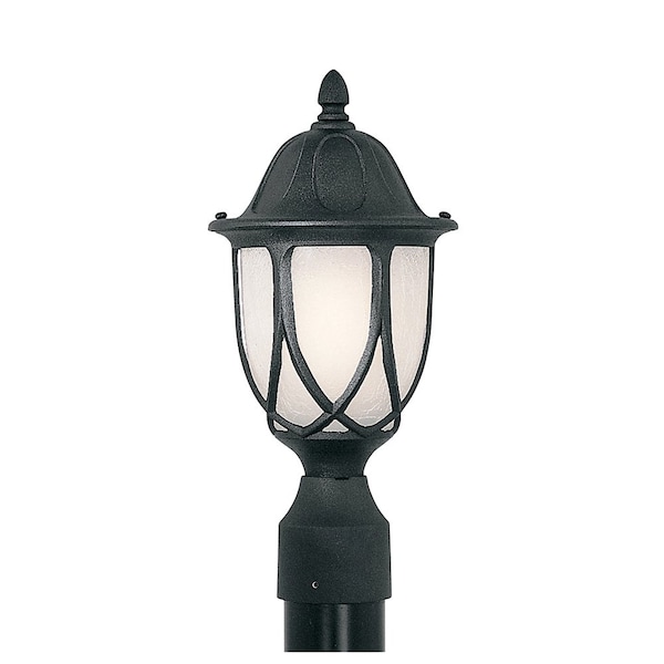 Designers Fountain Capella 1-Light Black Cast Aluminum Line Voltage Outdoor Weather Resistant Post Light 2866-BK - main